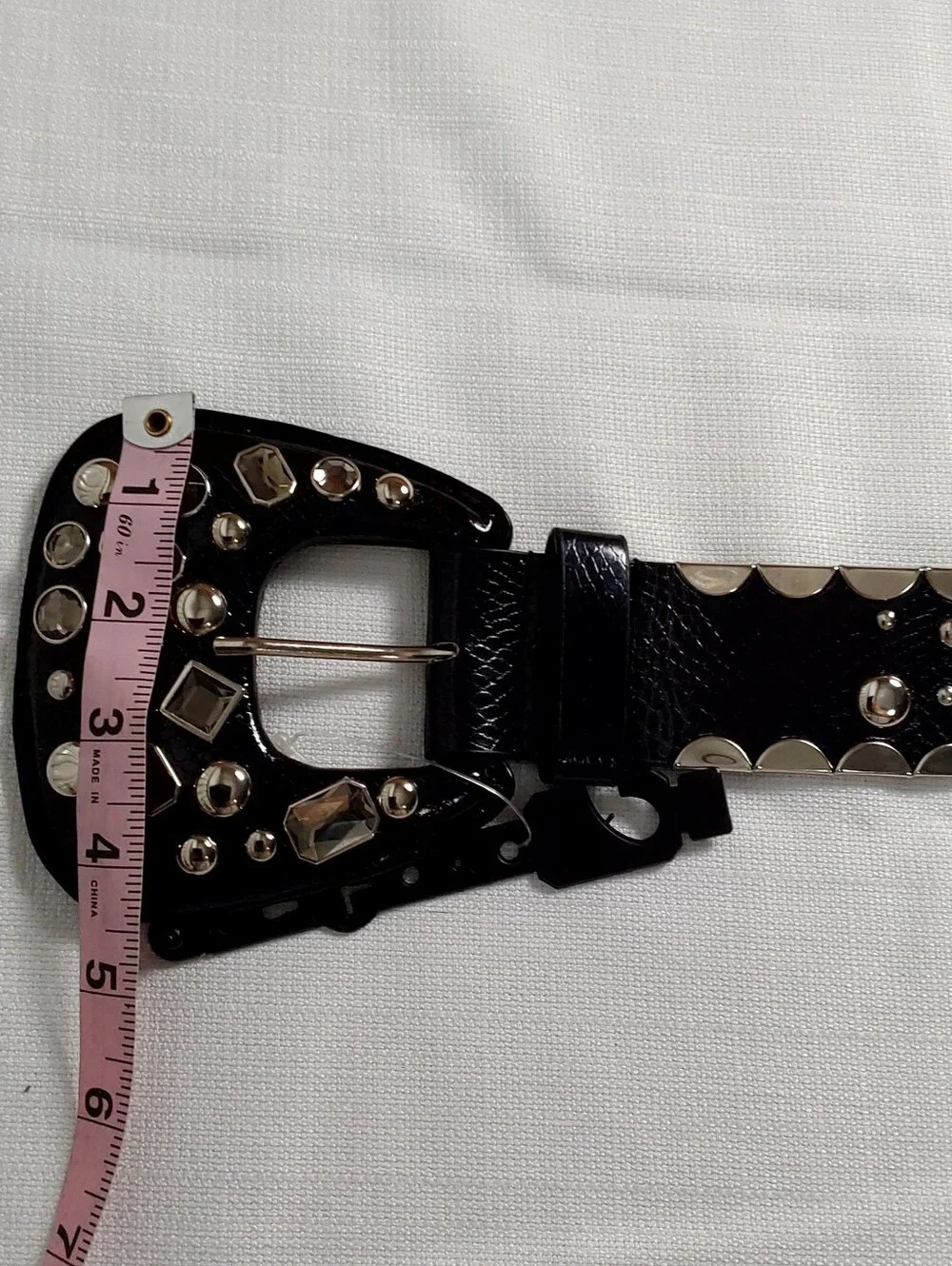 Studded Black Western Buckle Belt